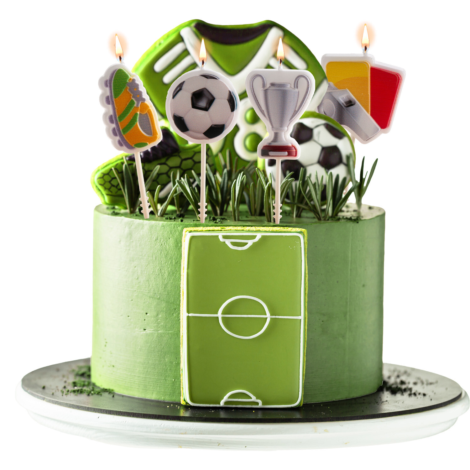 Geburtstagskerzen Fußball – 4 Modelle, 8 cm