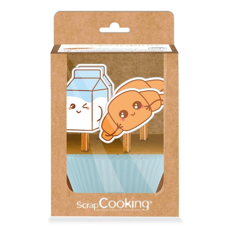 Kawaii Cupcake Deko-Set – 24 Förmchen & 24 Cake Topper