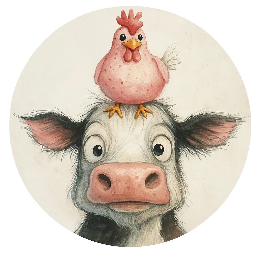 Tortenaufleger Kuh & Huhn Bauernhof