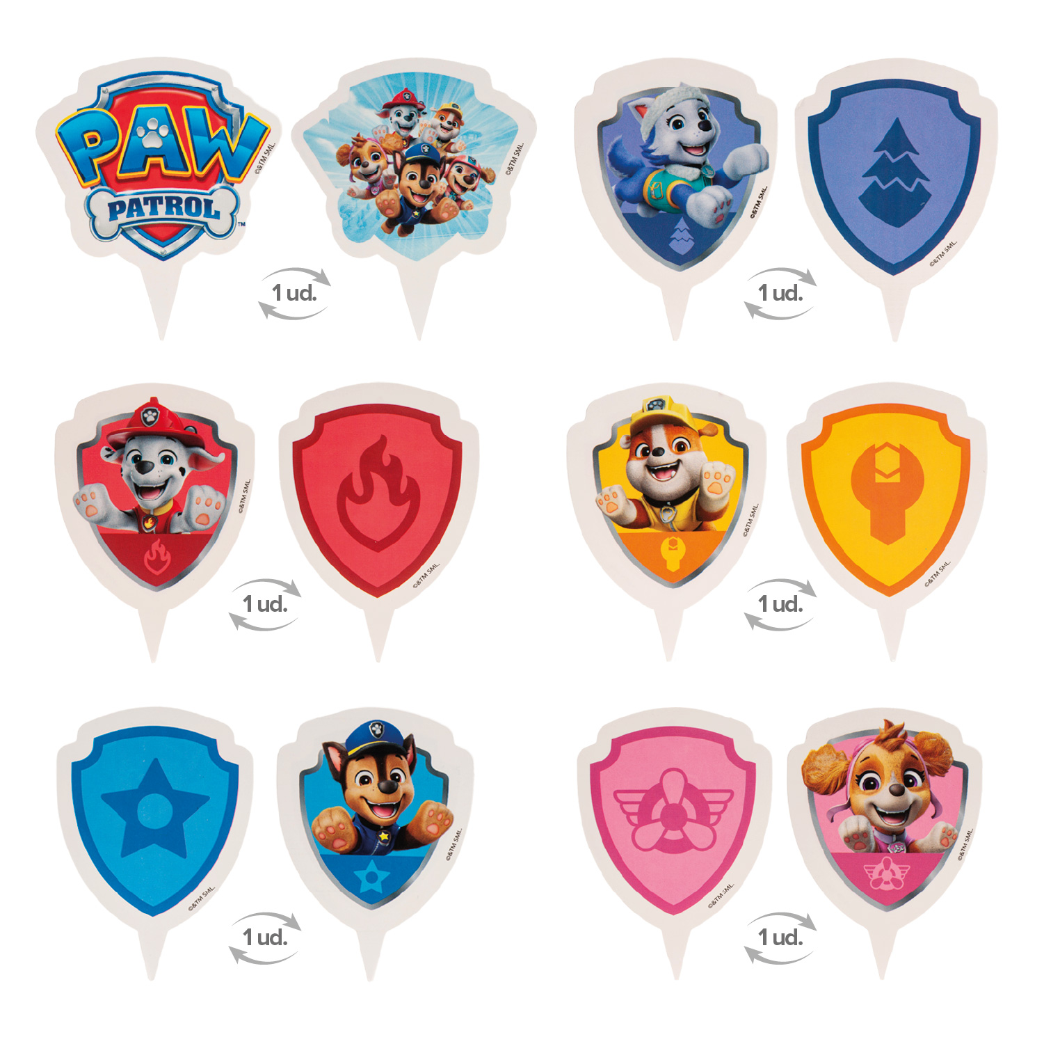 Paw Patrol Cupcakewraps & Topper Set – Muffinförmchen mit Cupcake-Wrappern für Kindergeburtstag