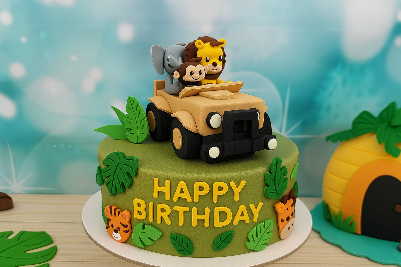 Caketopper Safariauto – Tortendekoration Safari Auto