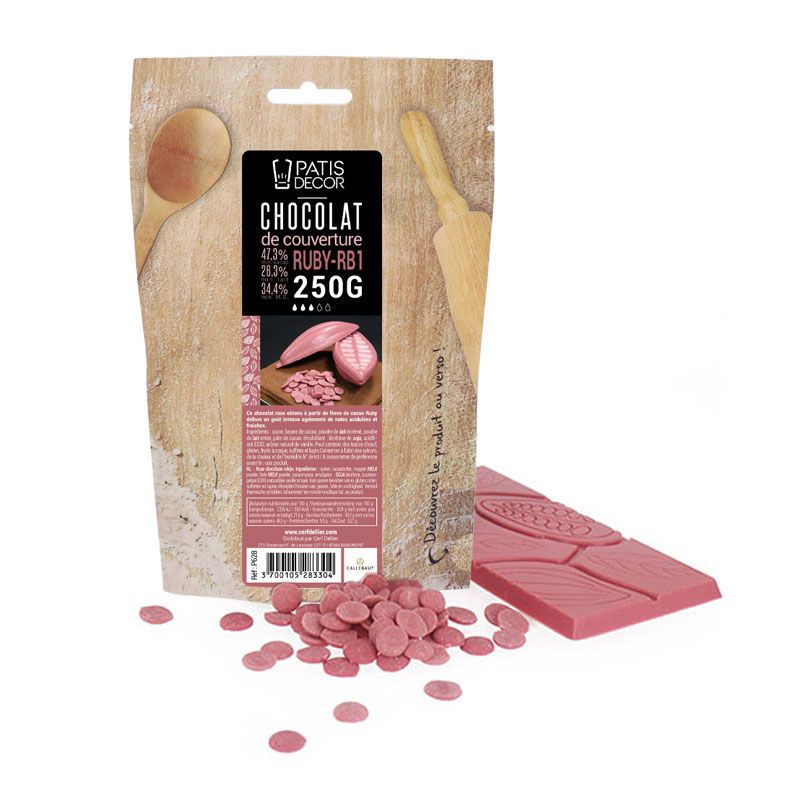 Ruby Kuvertüre Schokolade 47,3% Barry – 250 g
