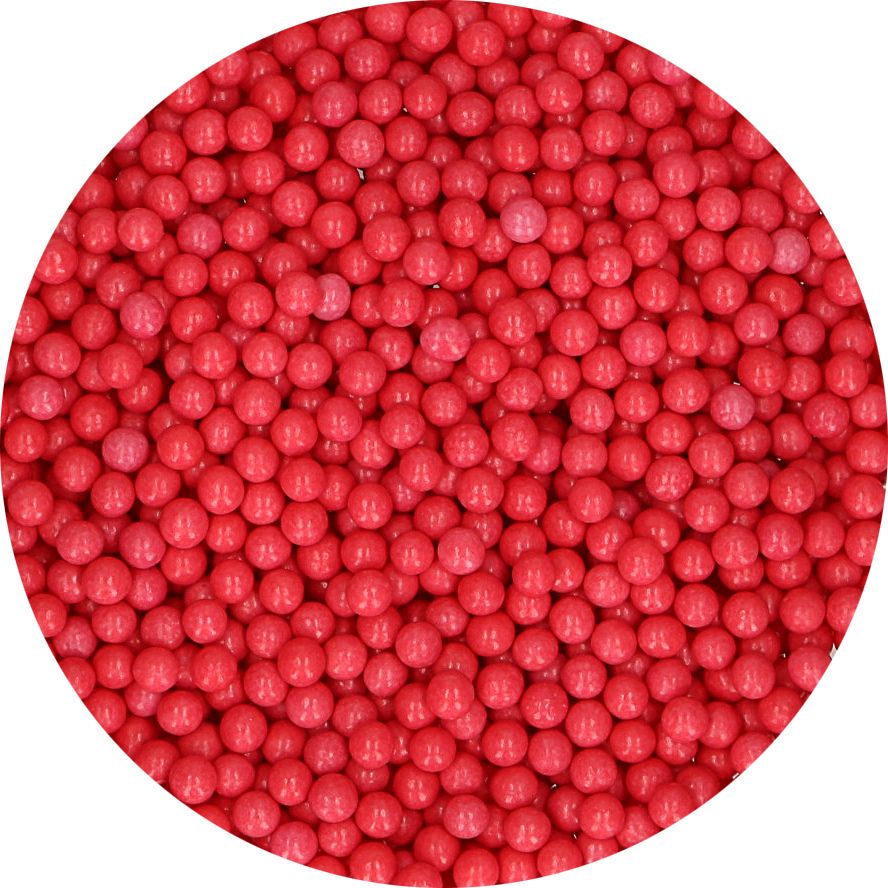 Zuckerperlen Rot Glänzend 4 mm | 80 g