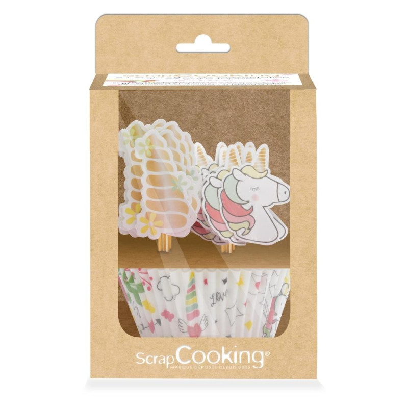 Einhorn Cupcake Deko-Set – 24 Förmchen & 24 Cake Topper