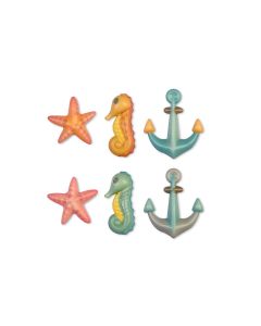 6tlg Set Maritime Motive aus weißer Schokolade