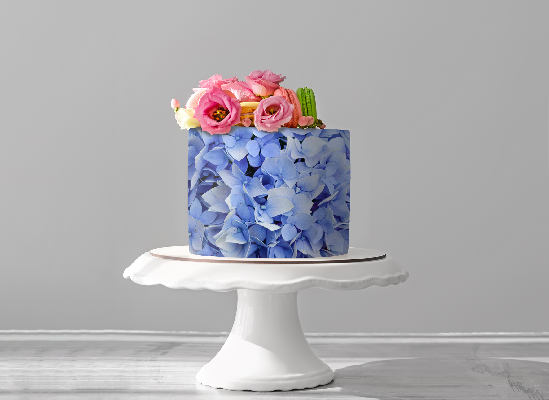 Deko Fondant blaue Blumen