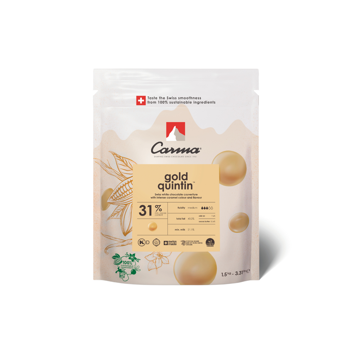 Carma Gold Quintin Kuvertüre 1,5kg Sack