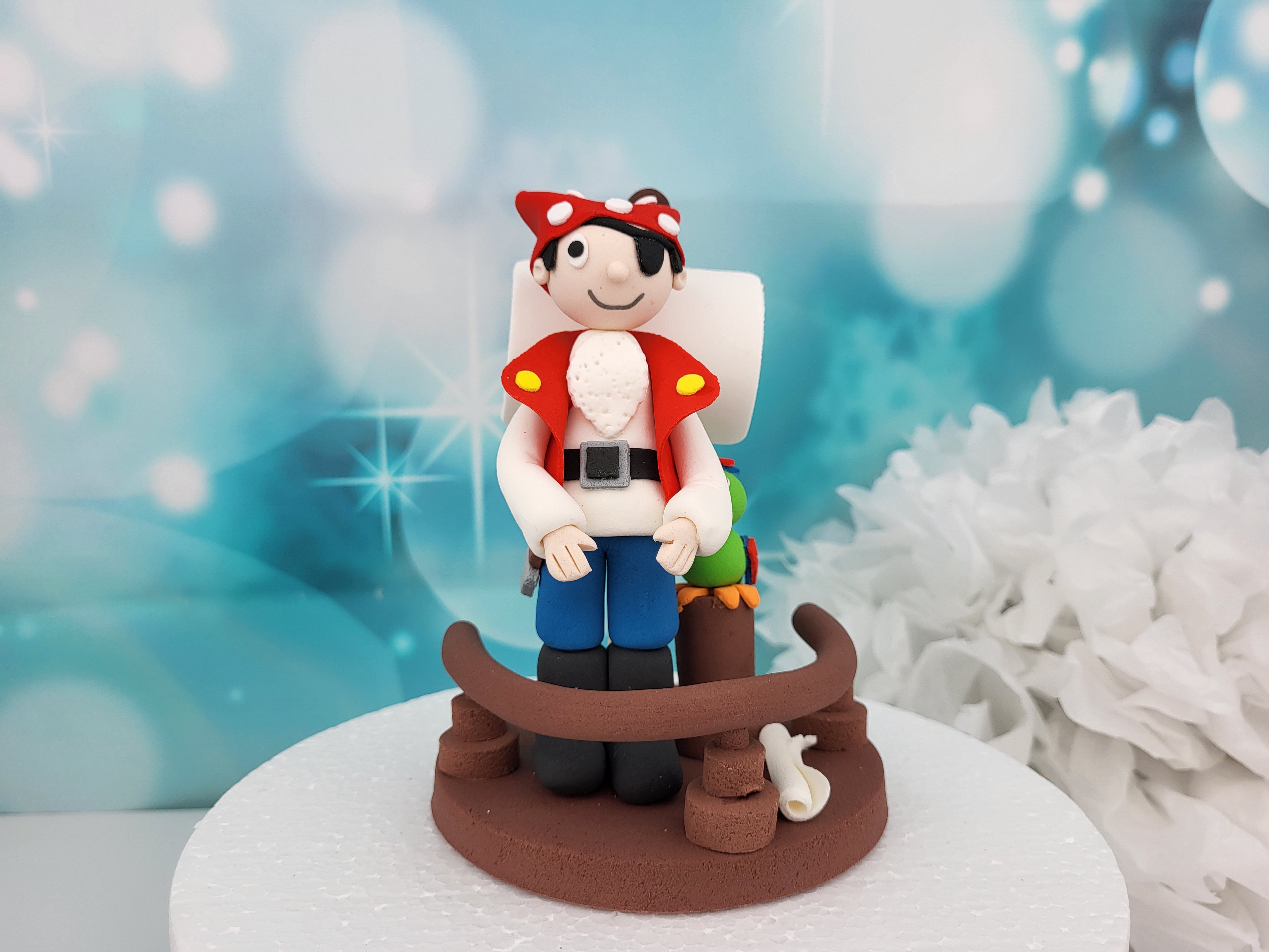 Tortenfigur Pirat mit Papagei