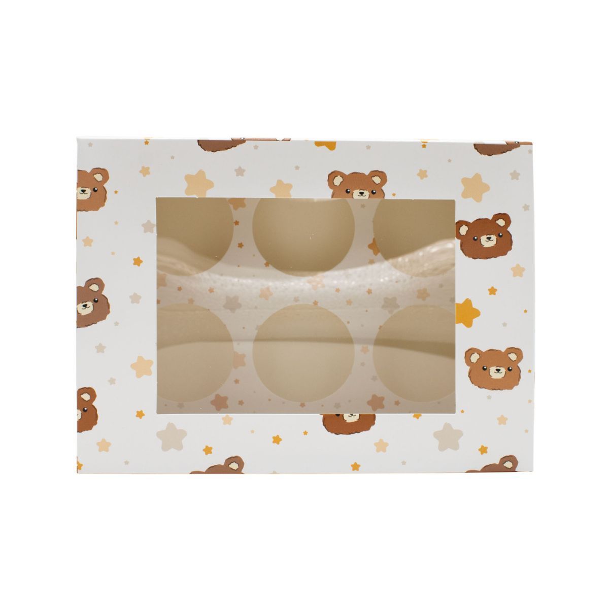 Cupcakebox Baby Bär & Sterne – 2er-Set für je 6 Cupcakes