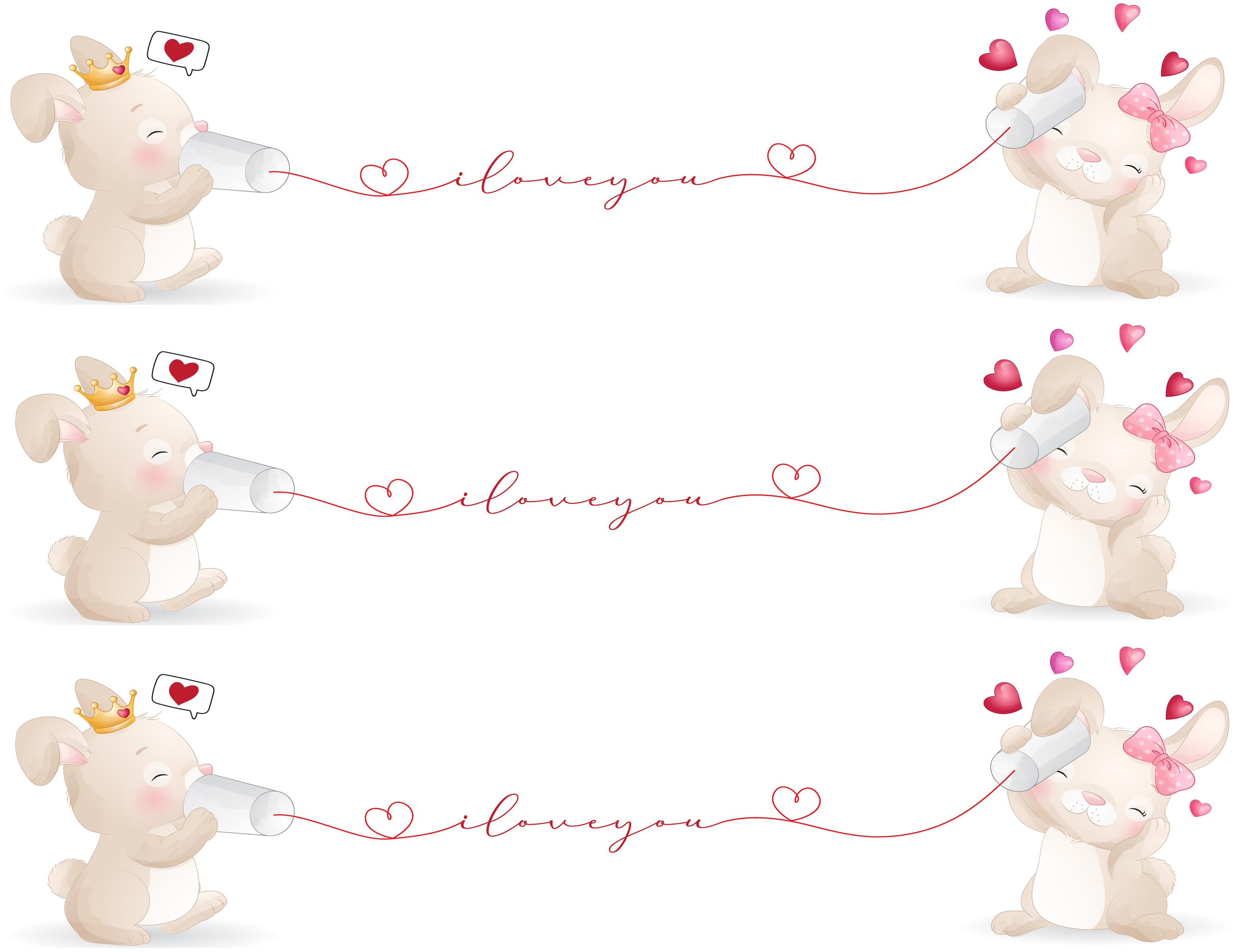 Tortenband Hasen Love