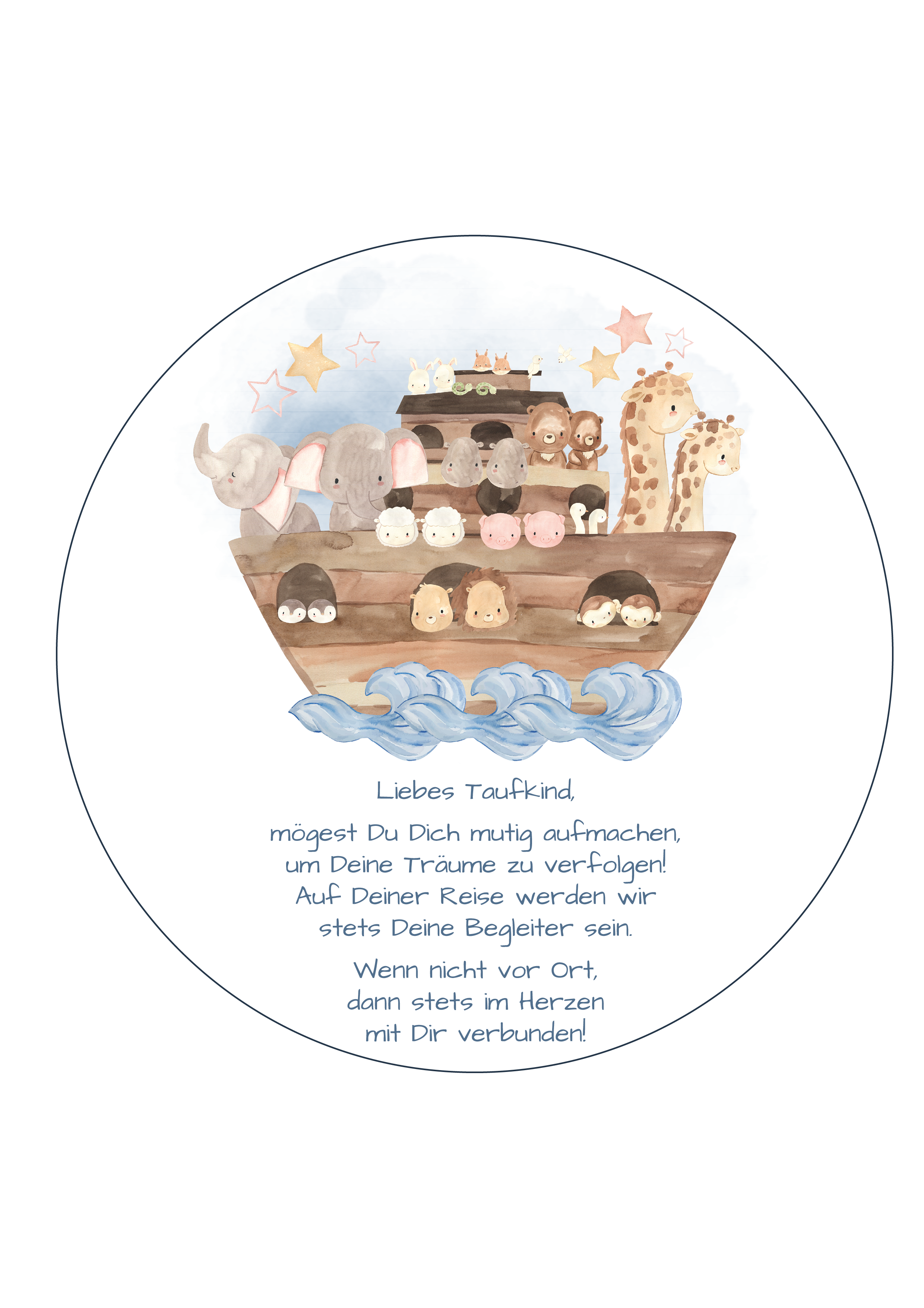 Tortenaufleger Taufe Arche Noah