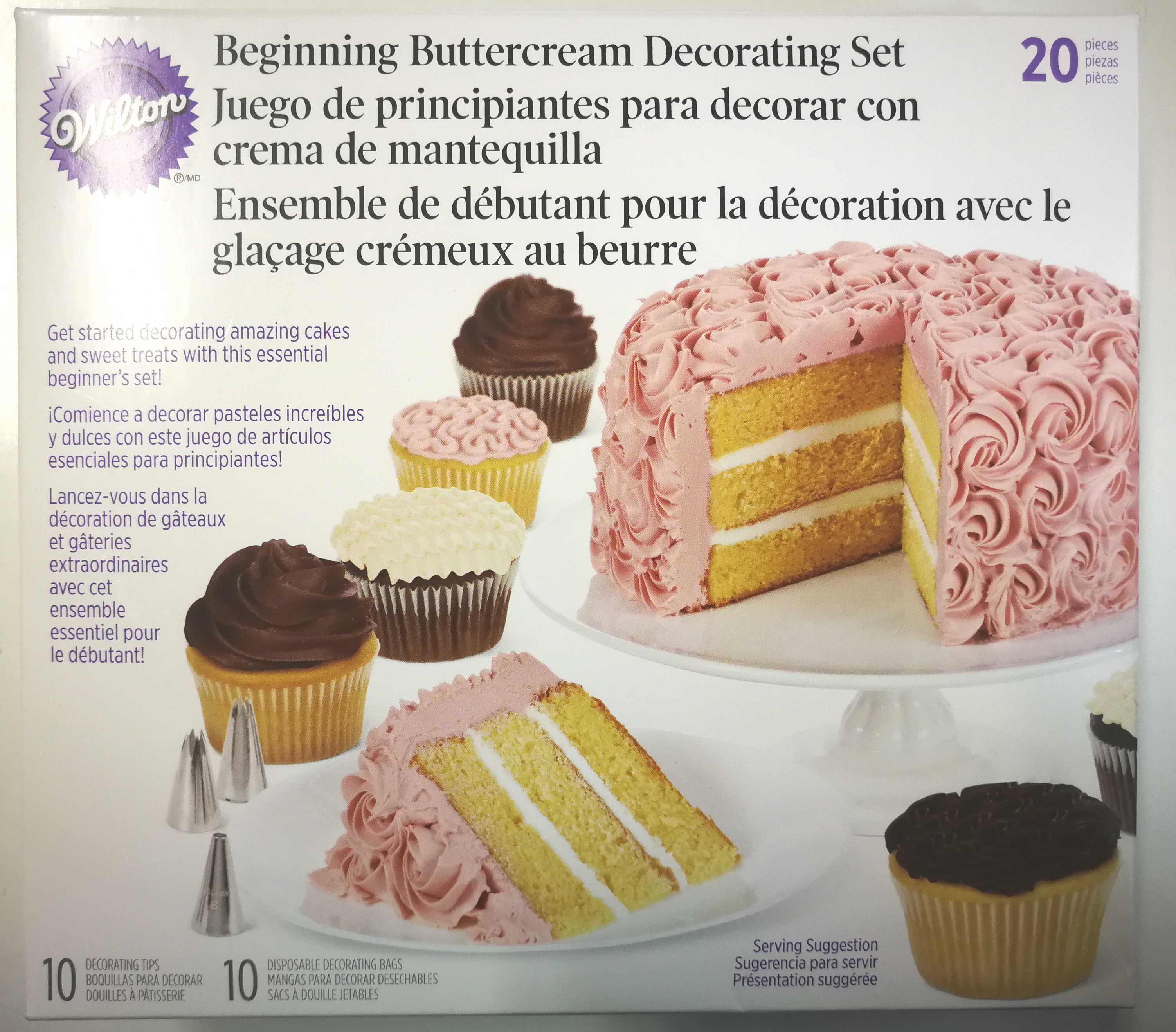 Wilton Buttercreme Dekorationsset | Tüllen & Spritzbeutel | 20 Teile