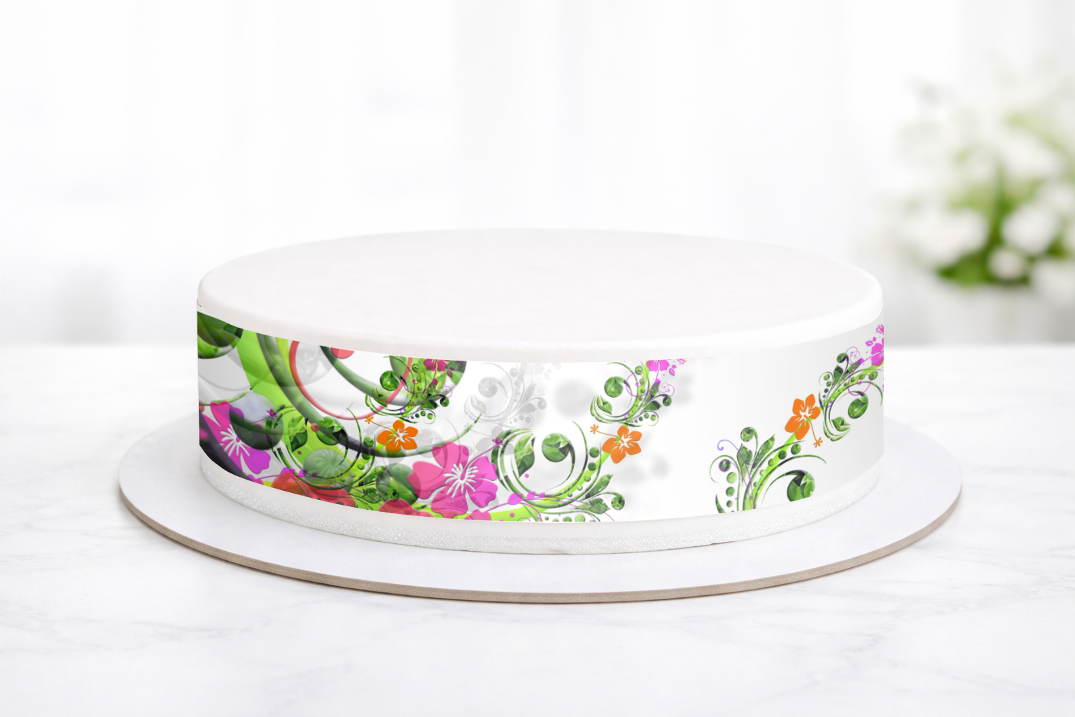 Tortenband Blumen