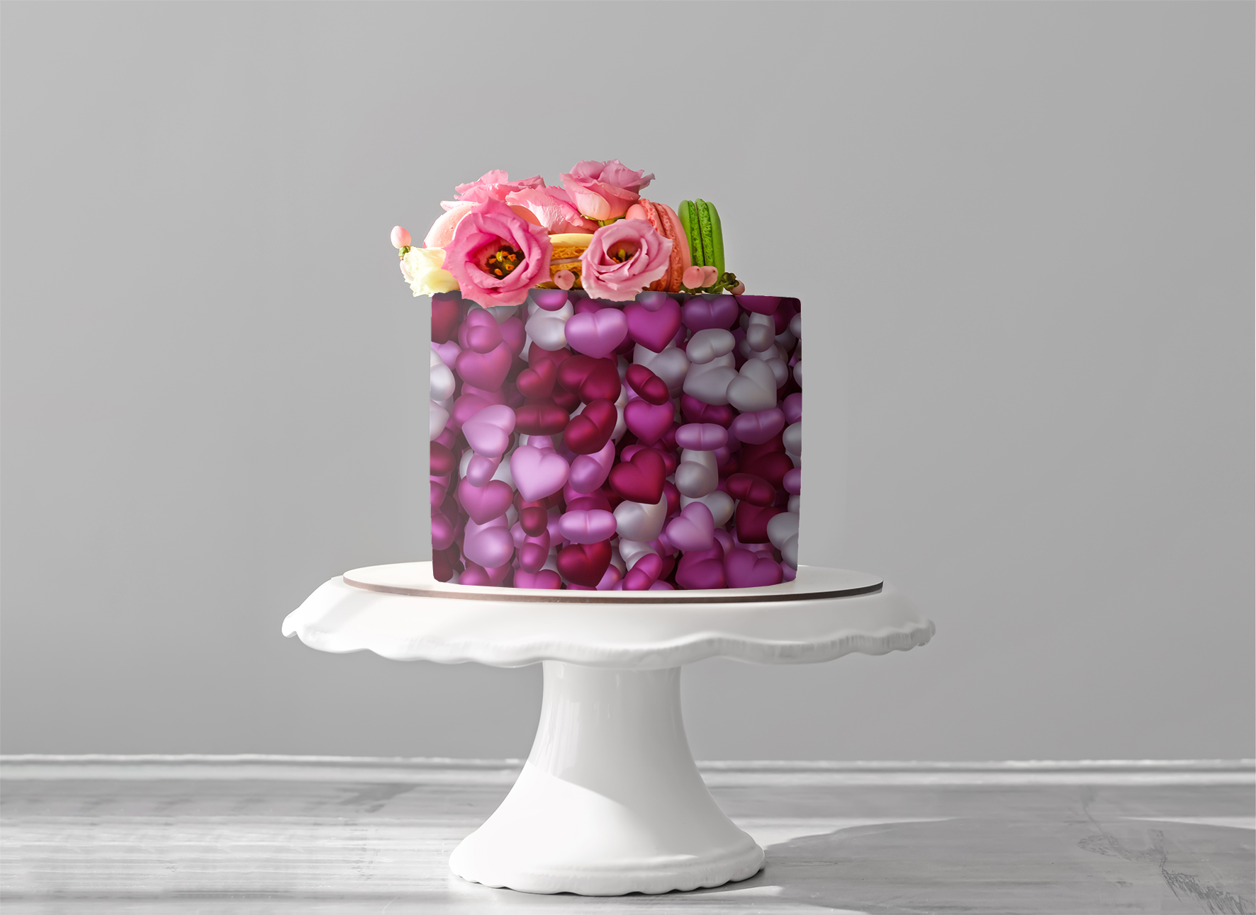Deko Fondant rosa Herzen