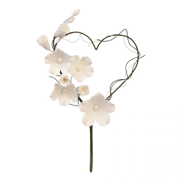 Cake Topper Herz mit Blumenzweig