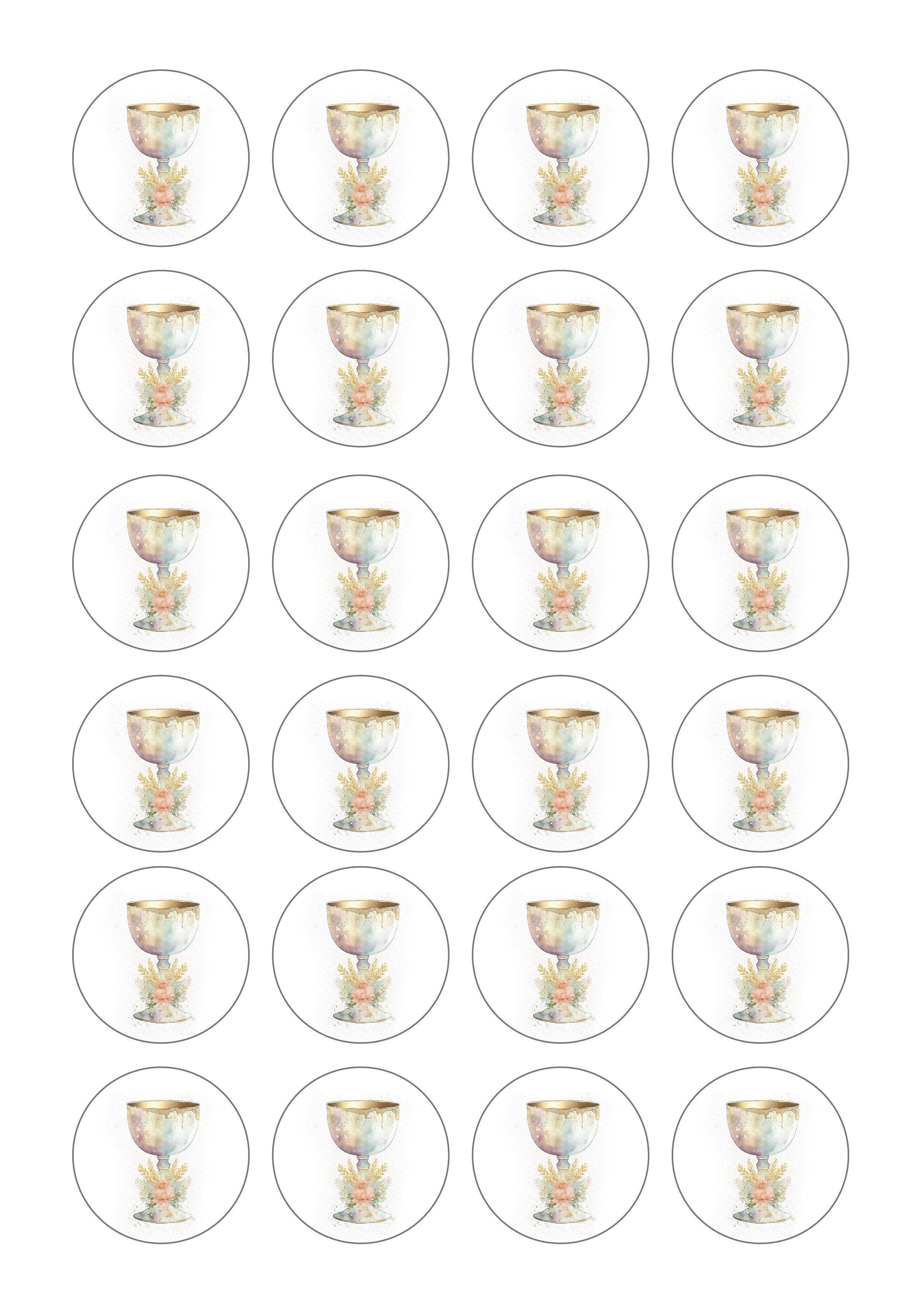 Essbare Muffinaufleger zur Erstkommunion mit christlichen Motiven für Cupcakes und Muffins