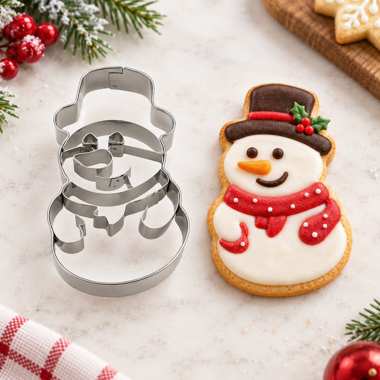 Ausstecher Schneemann mit Prägung