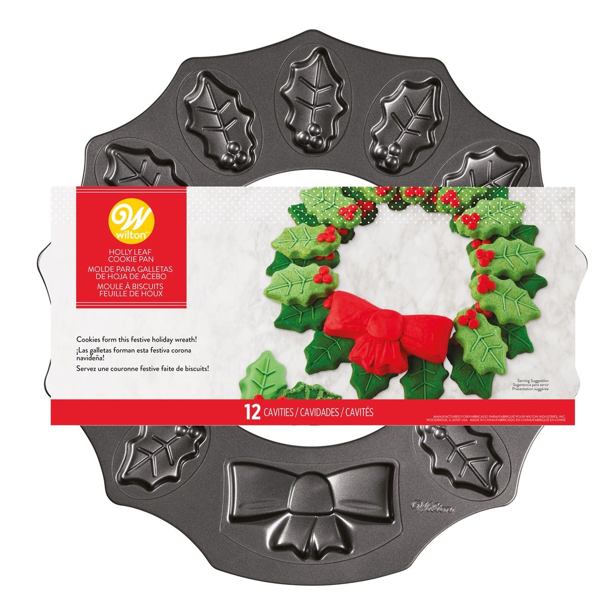 Kekse Backform Weihnachtskranz mit Blätter