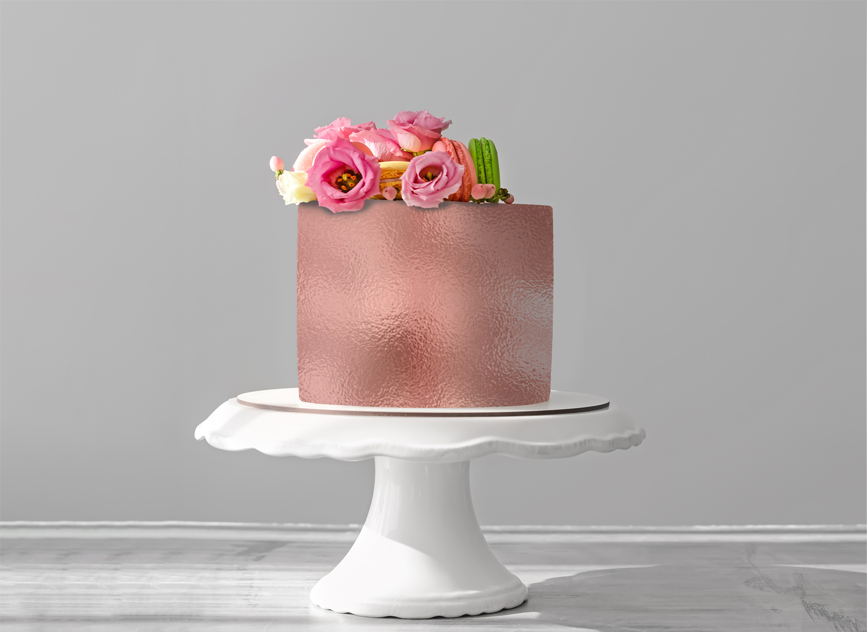 Deko Fondant Rosa metallic