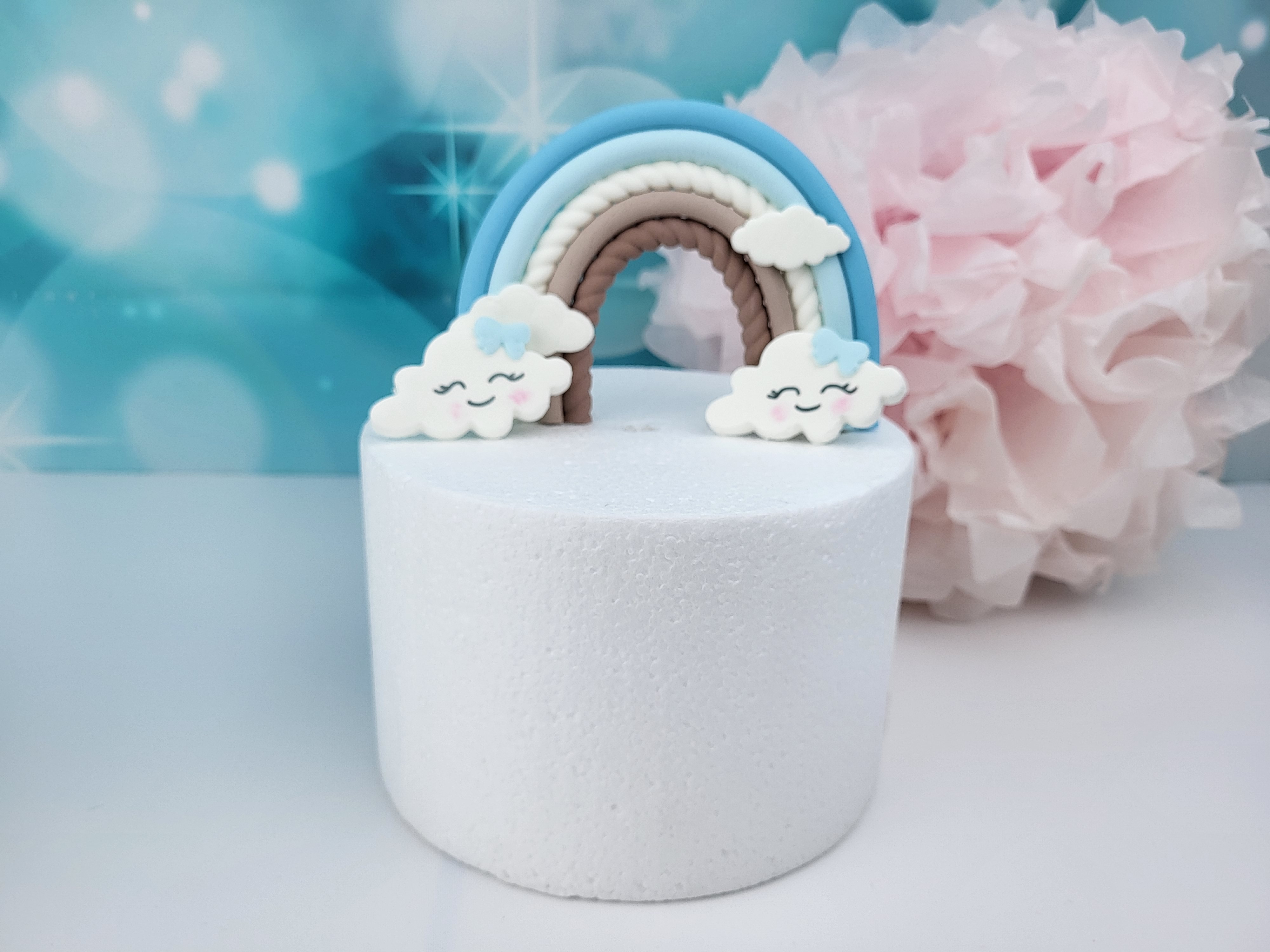 Cake Topper Regenbogen mit Wolken