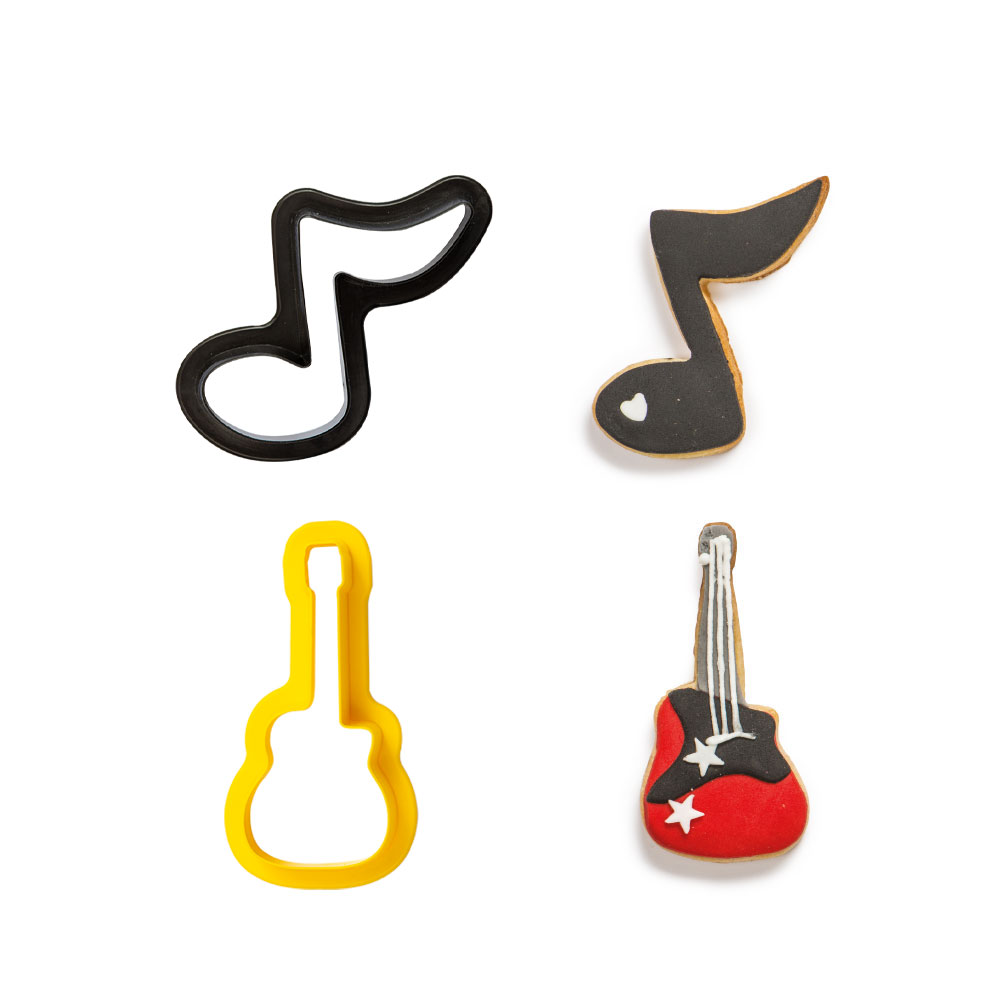 Ausstecher Musik Note und Gitarre