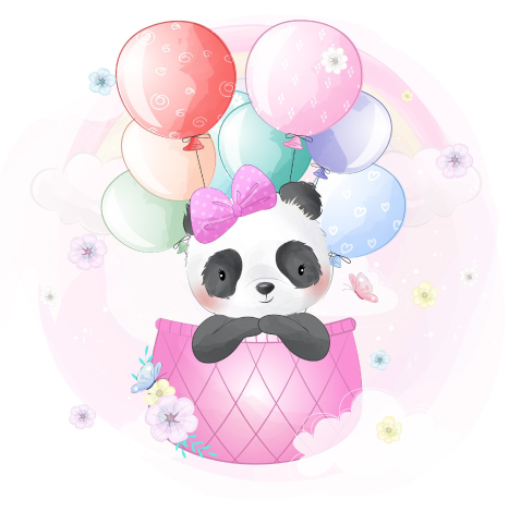 Detailansicht der essbaren Muffinaufleger Panda aus Oblate Deluxe, Ø 4 cm, zuschneidbar mit der Schere.