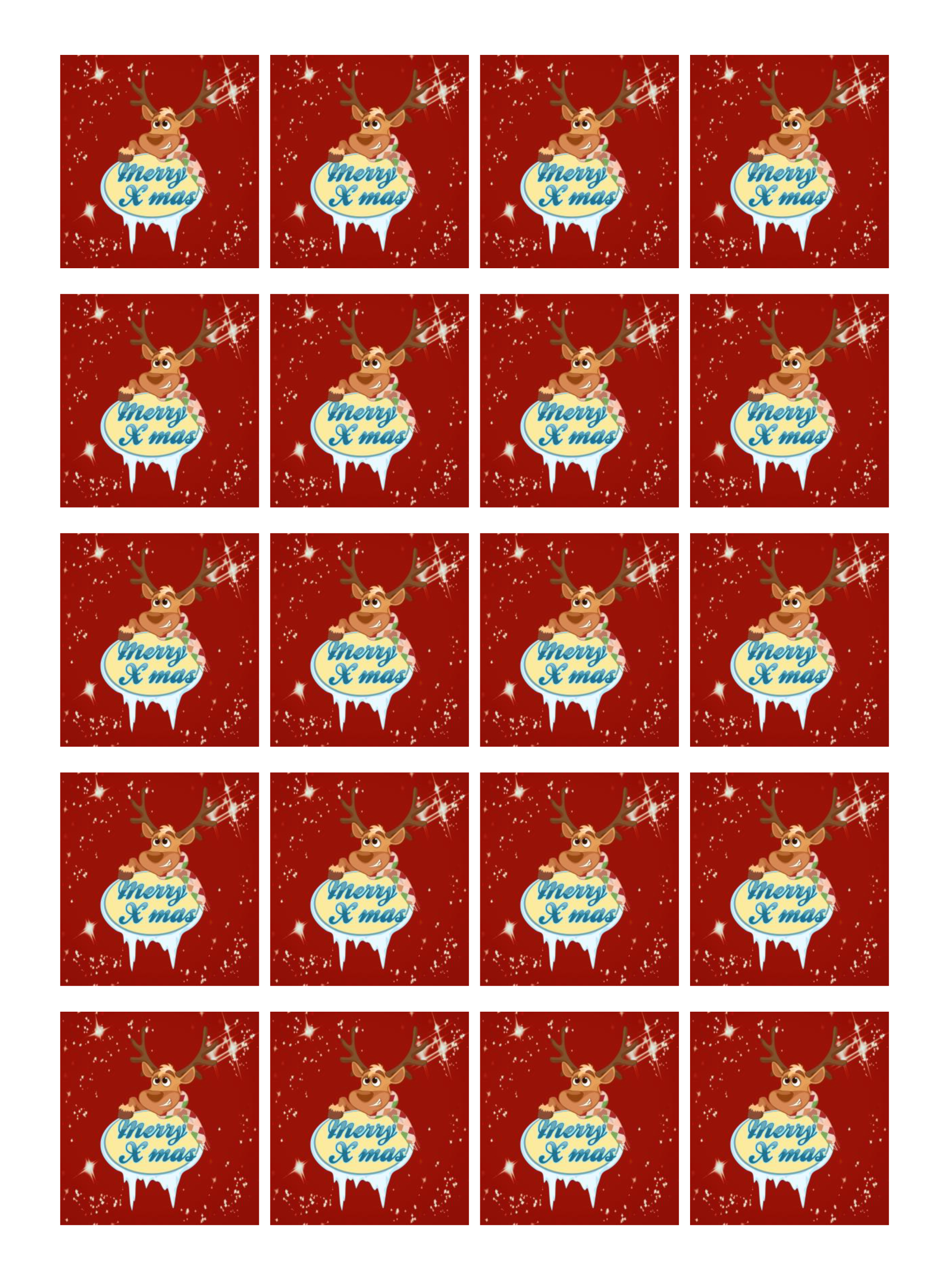 Petit Four & Punschkrapfen Aufleger Weihnachten – 20 Stück ca. 4 × 3 cm