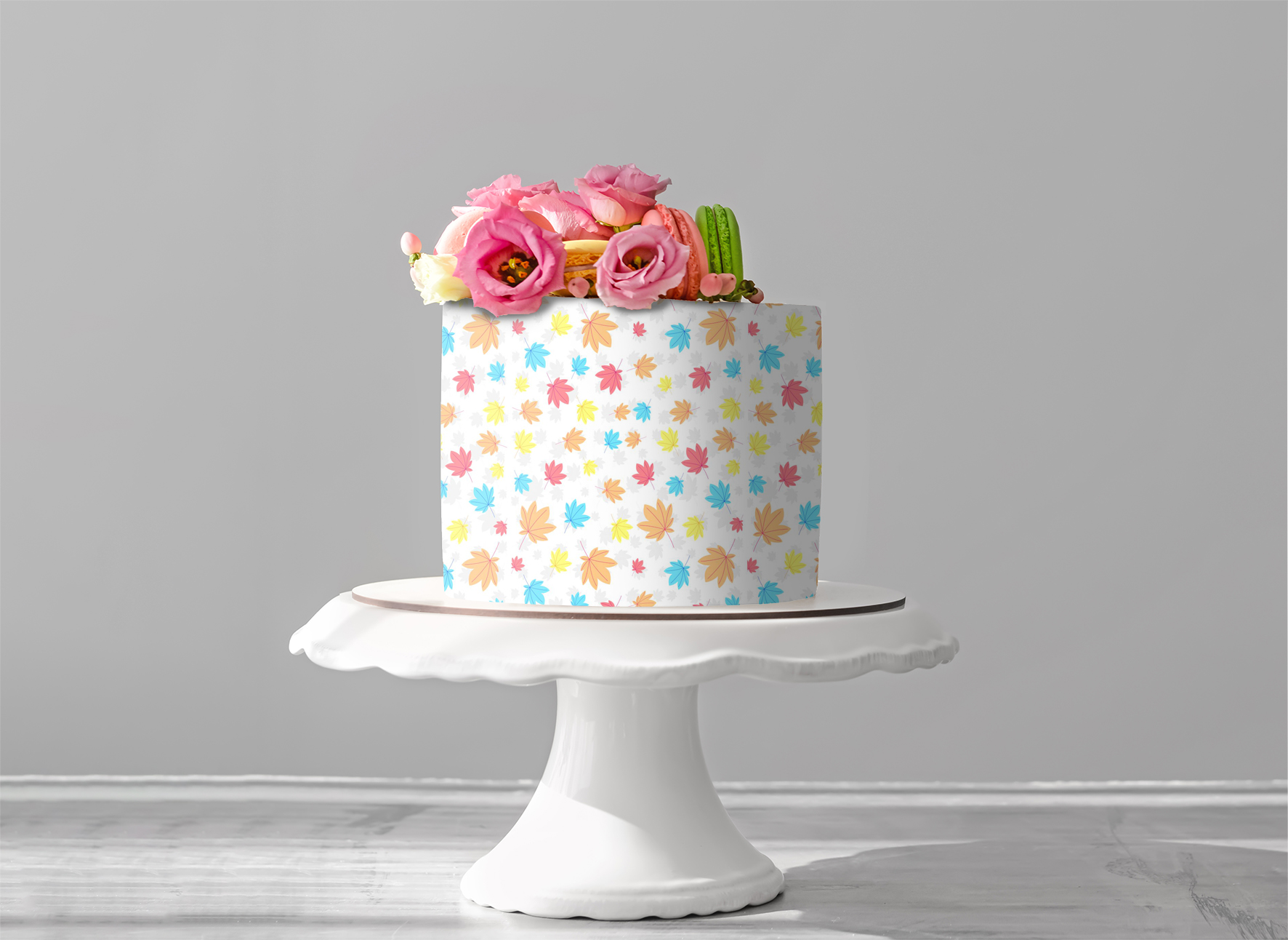 Deko Fondant bunte Blätter