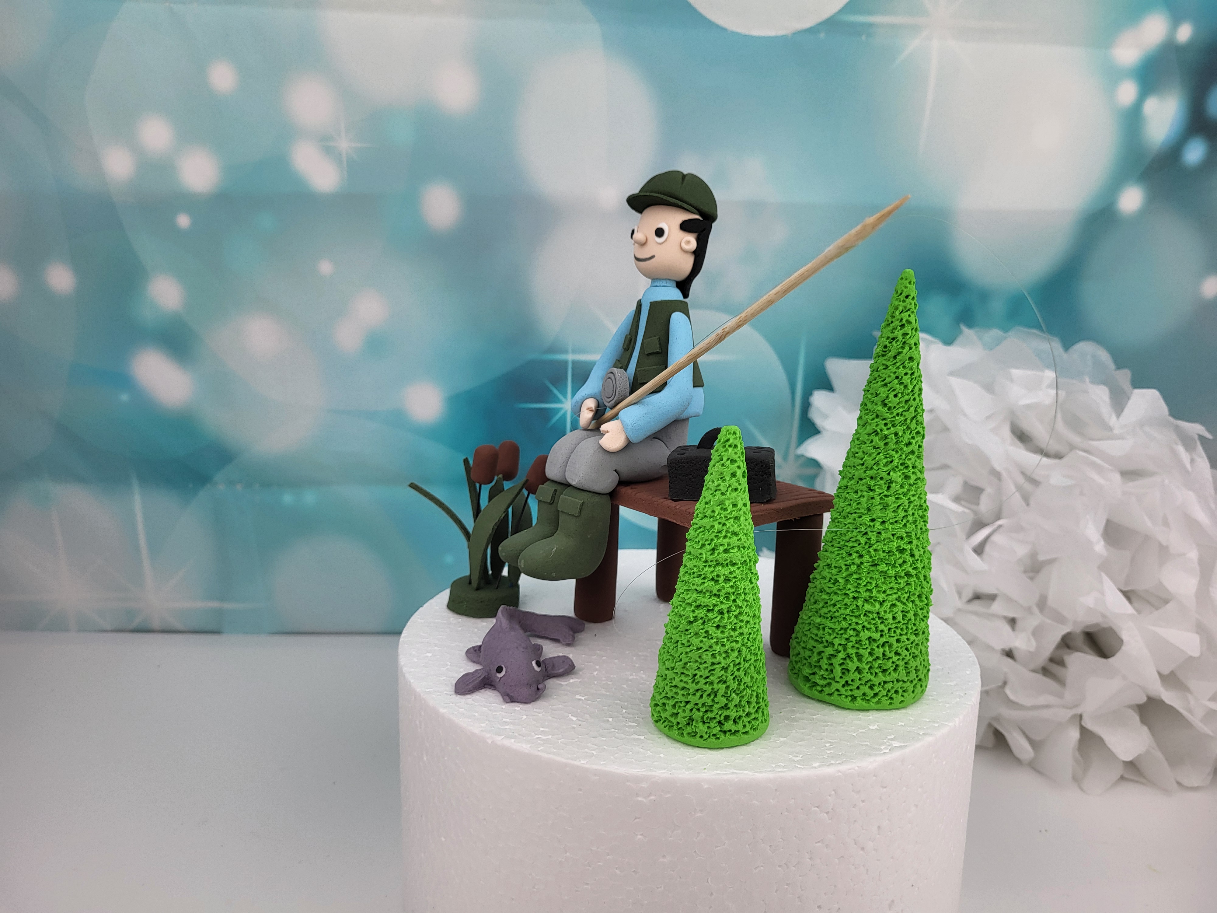 Zuckerfigurenset Angler/Fischer handgemacht