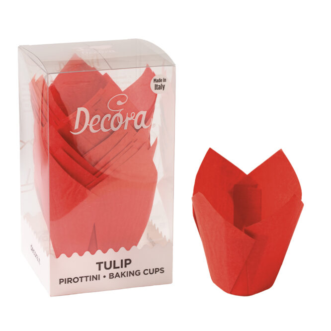 Tulpen-Muffinförmchen Rot – 24 Stück