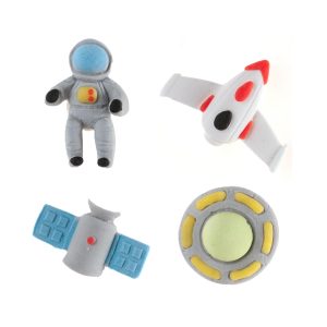 Zuckerdekoration Weltraum – Astronaut und Planeten (4-teiliges Set)