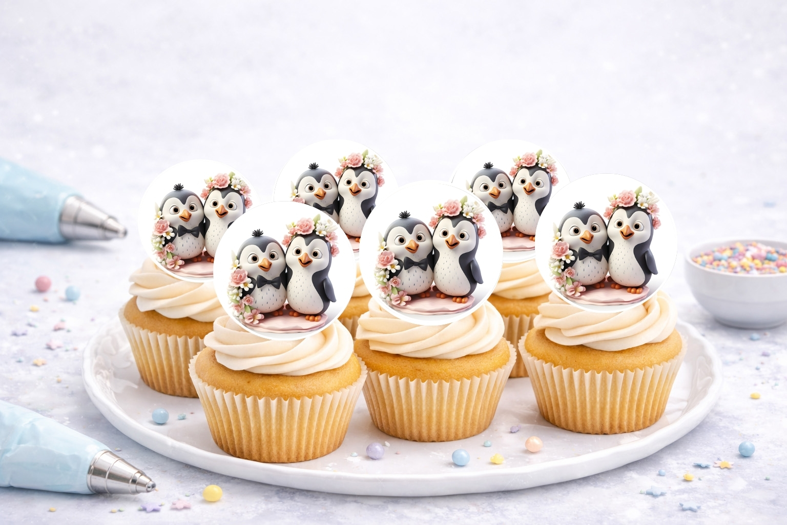 Muffinaufleger  Pinguine