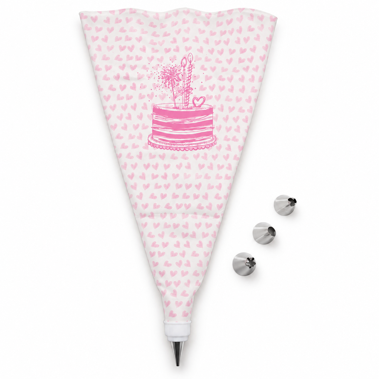 Wiederverwendbarer Spritzbeutel 40 cm mit 4 Tüllen und Adapter