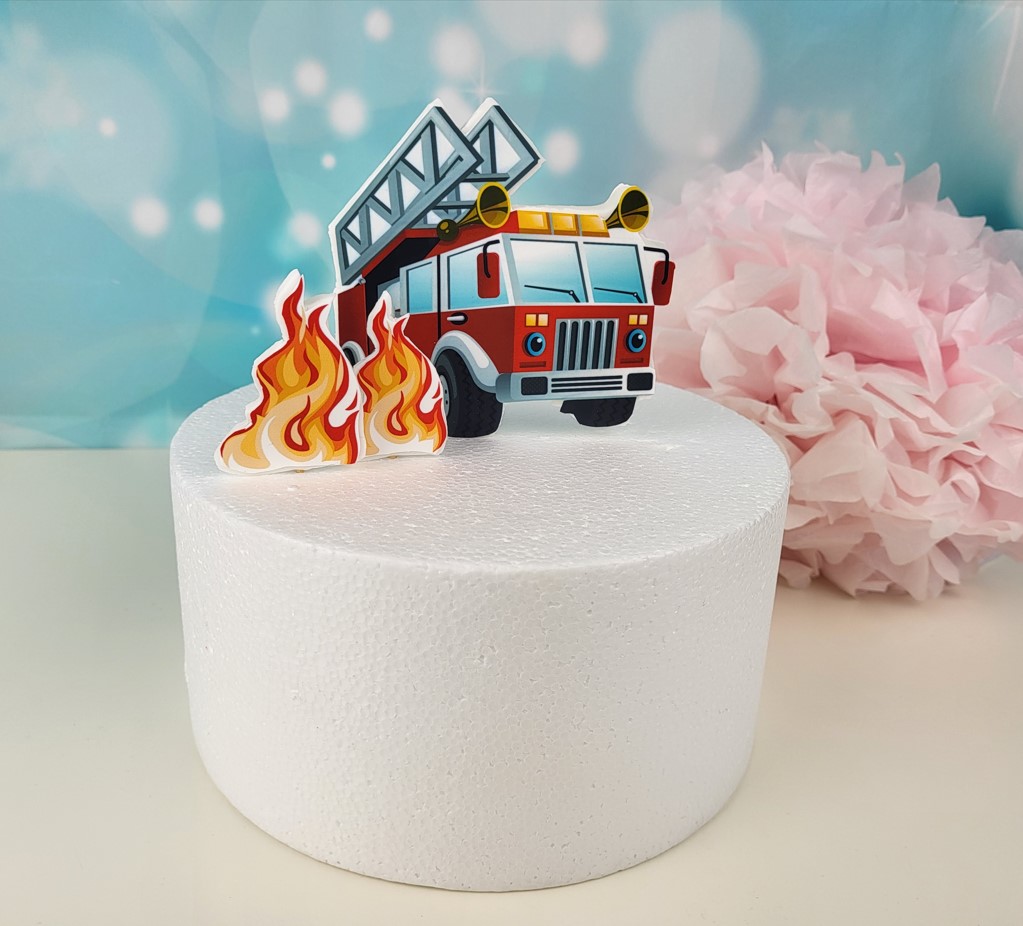 🚒 Essbarer Cake Topper Feuerwehrauto – perfekte Tortendeko für Feuerwehrfans