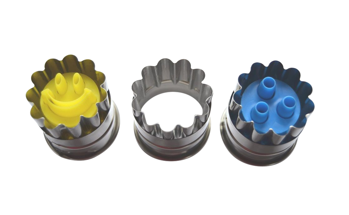 Linzer-Ausstecher 3er Set mit Auswerfer 3,6 cm A102