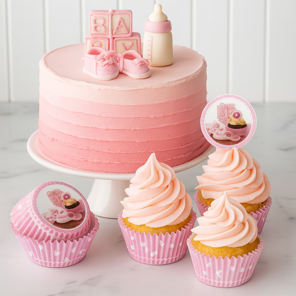 Muffinförmchen Baby Girl Rosa | 50 Stück