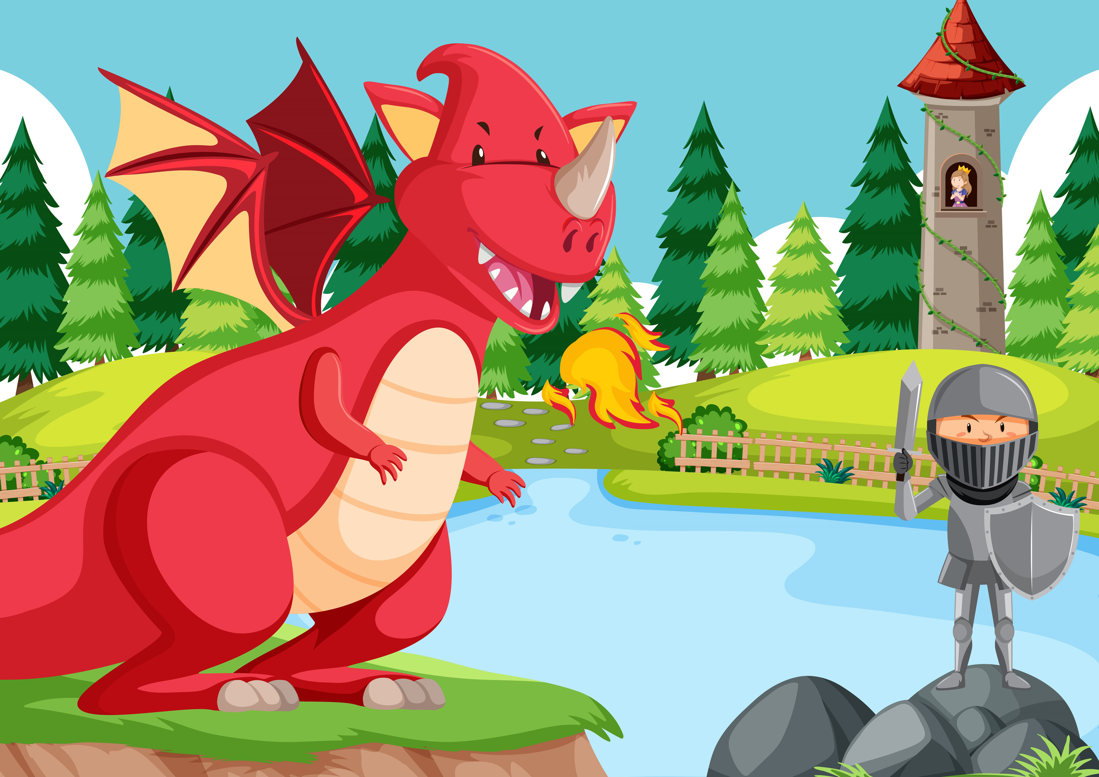 Tortenaufleger Ritter und Drache