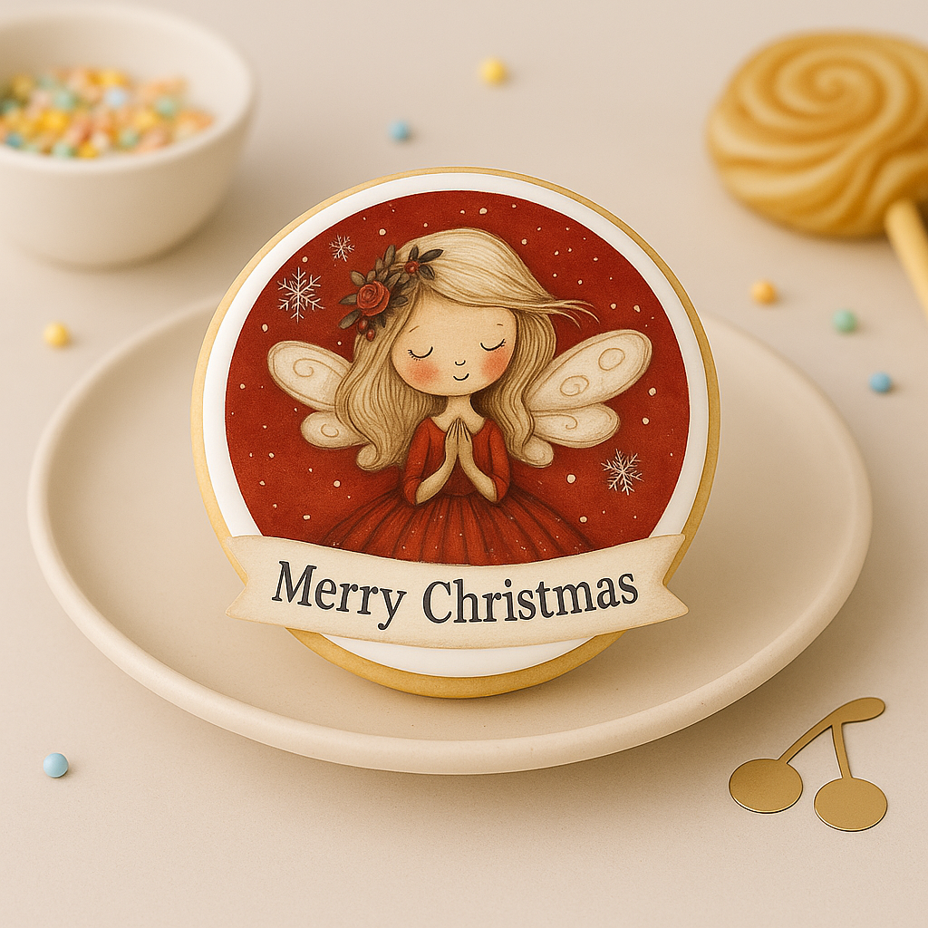 ✨ Keksaufleger „Weihnachtsengel – Merry Christmas“