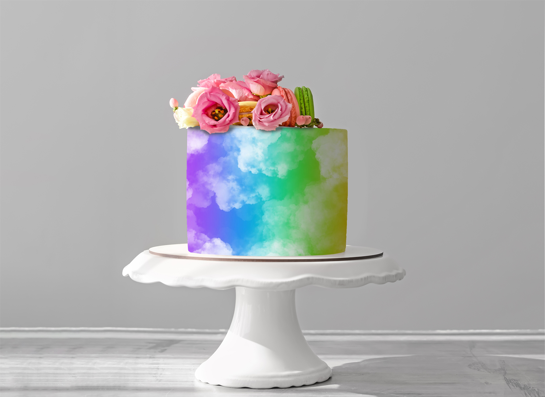Deko Fondant Wolken regenbogenfarben