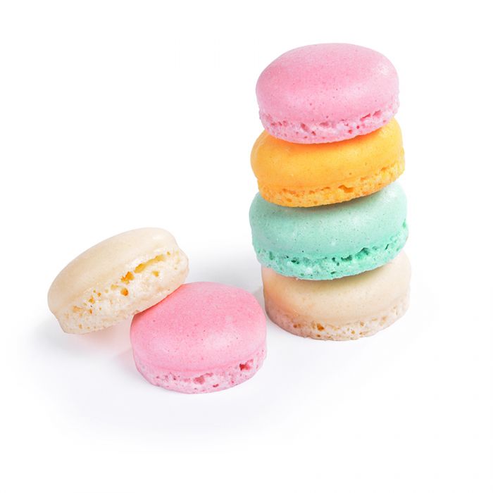 Mini Macarons rosa Ø 2 cm – 100 Hälften für 50 gefüllte Macarons