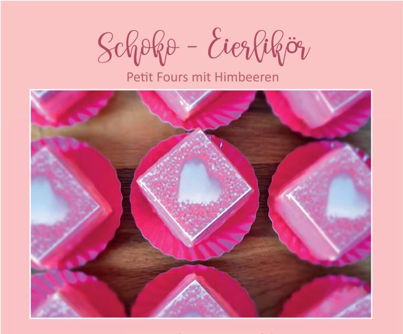 Rezeptkarte Schoko-Eierlikör Petit Four mit Himbeeren R3