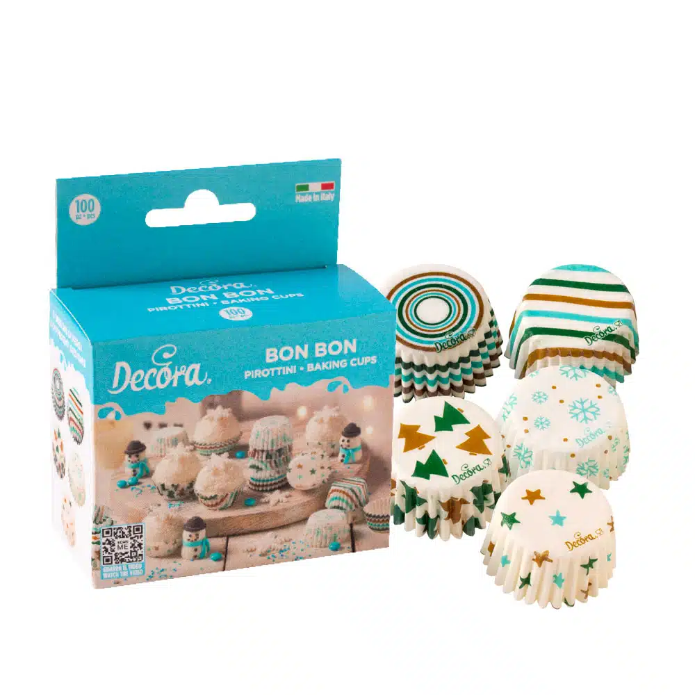 Weihnachtliche Bonbon- Mini-Muffinförmchen – 100 Stück