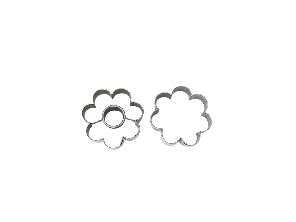 Linzer Ausstecher Blume mit Kreis 5 cm – 2-teilig A71