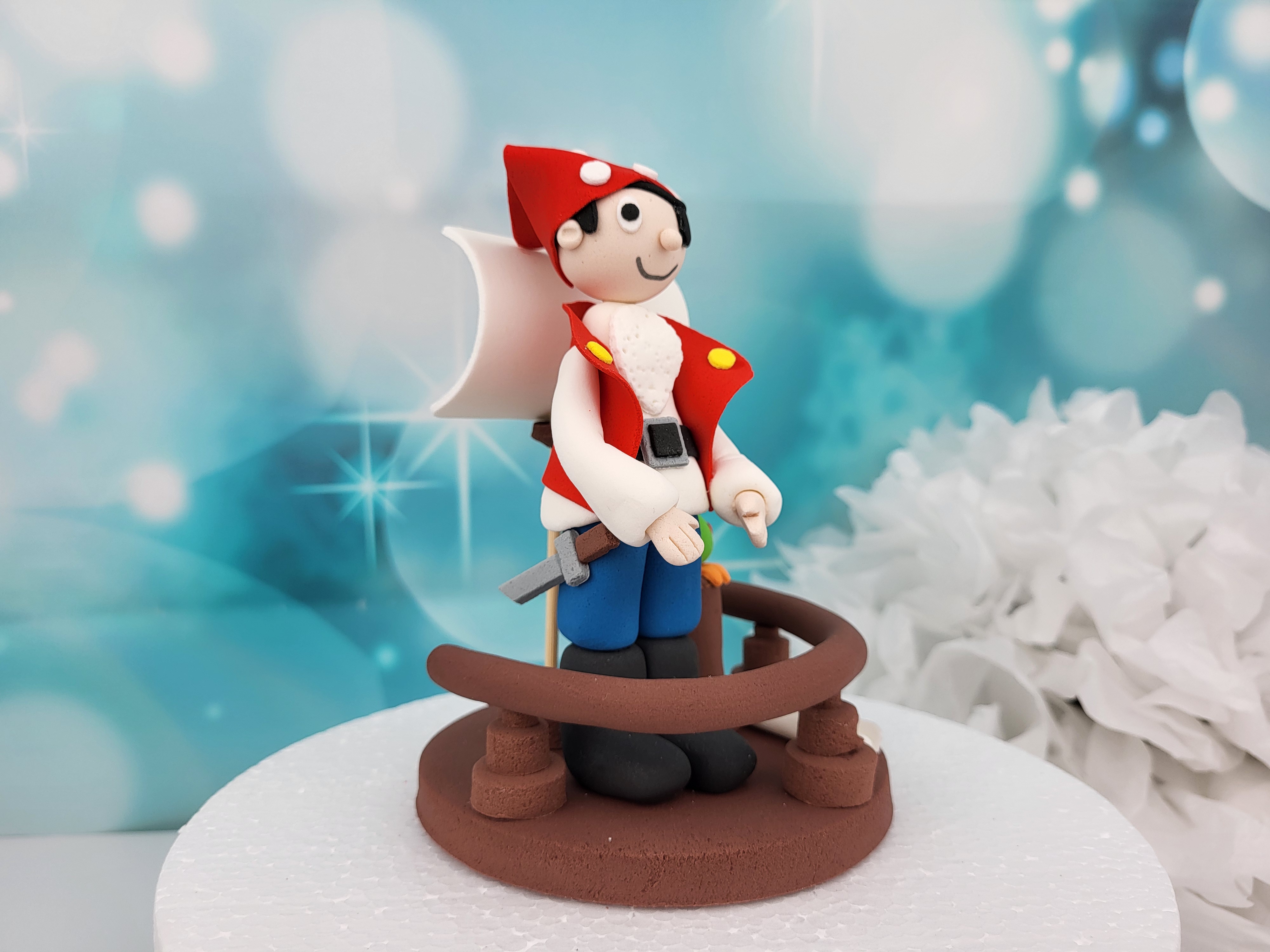 Tortenfigur Pirat mit Papagei