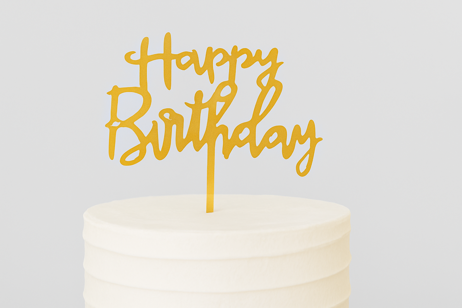 Cake Topper Happy Birthday  gold T2