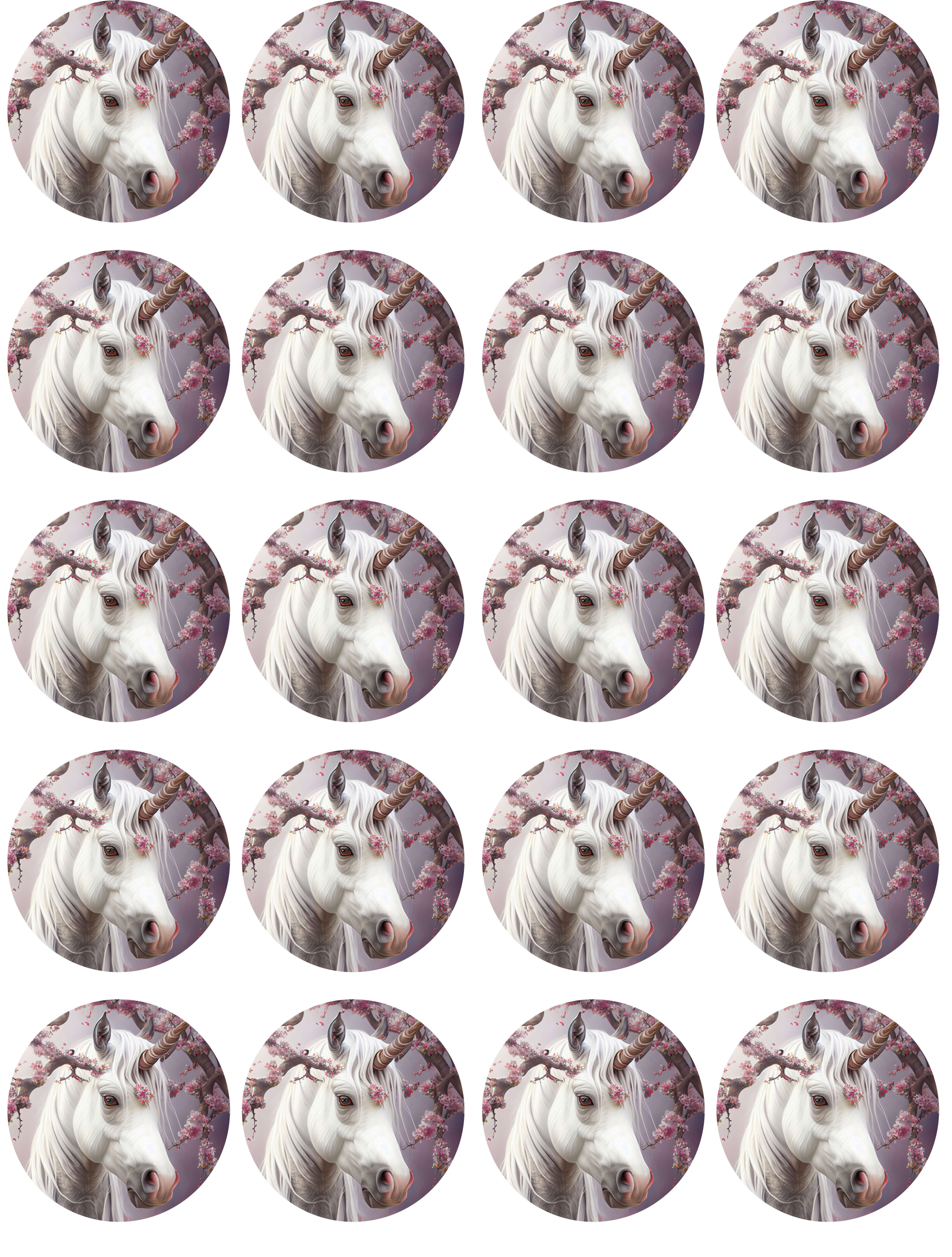 Essbare Muffinaufleger mit Einhorn-Motiv für Cupcakes und Muffins