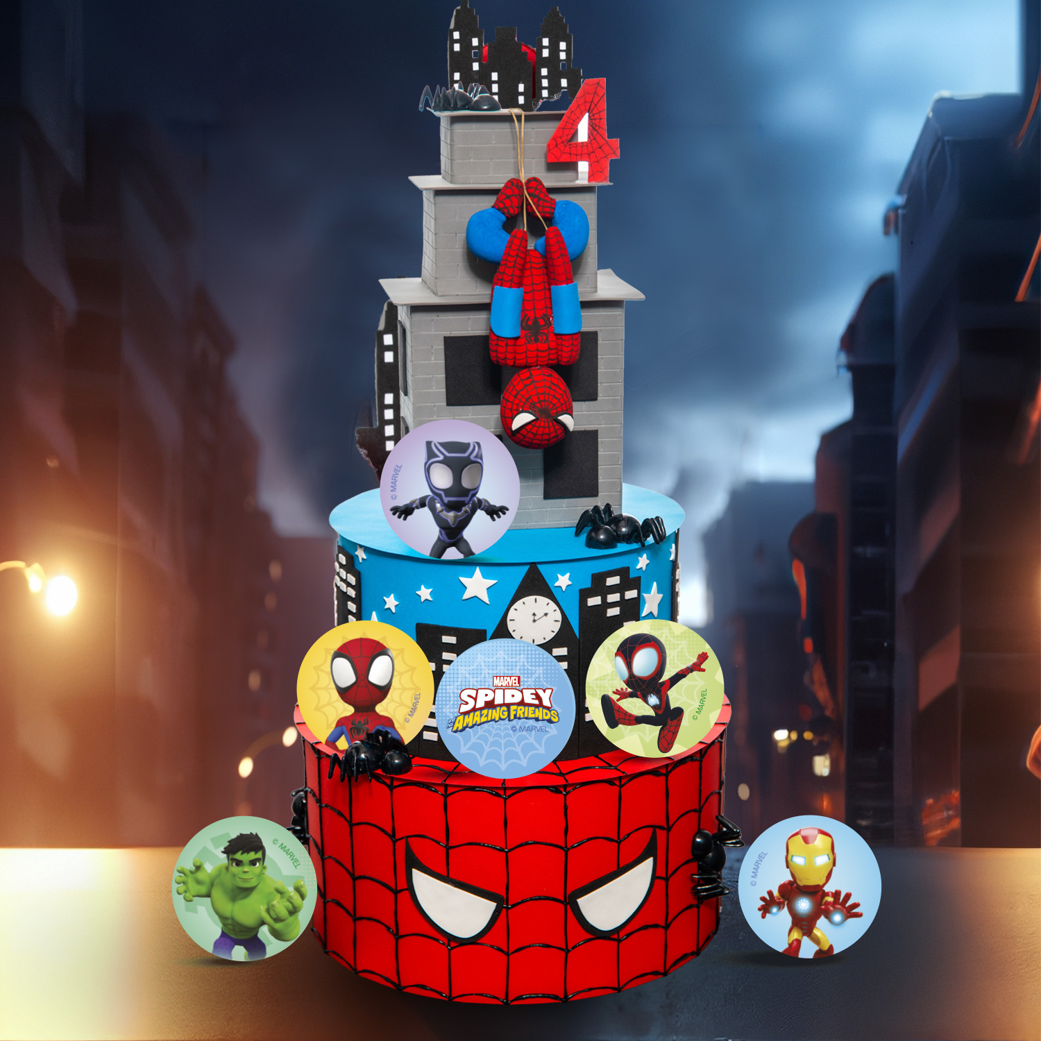 Oblaten Dekoration Spidey Muffins Tortendekoration