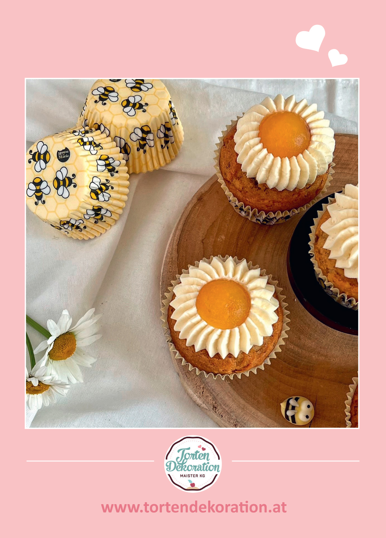 Rezeptkarte Blumen Cupcakes
