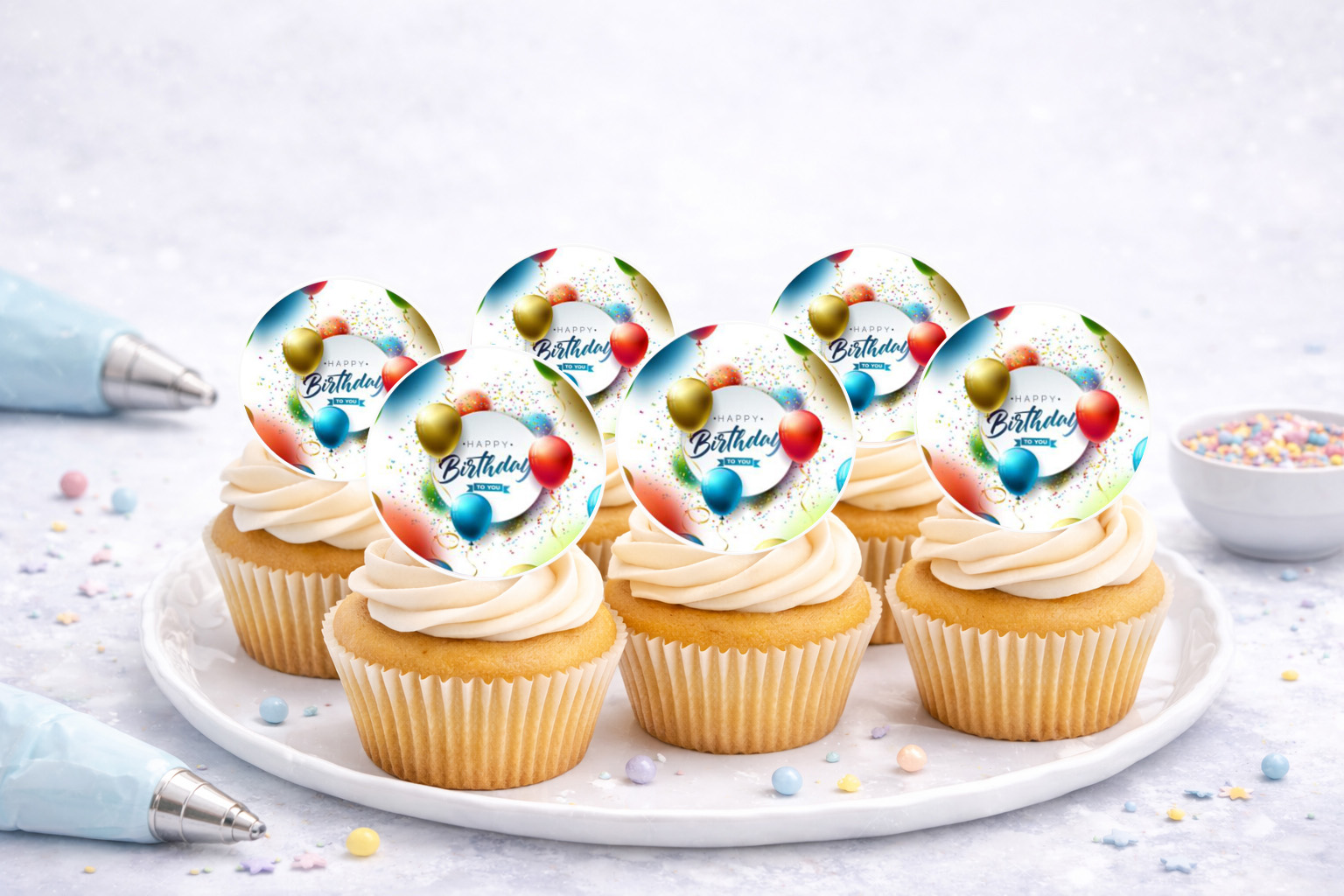 Muffinaufleger Happy Birthday
