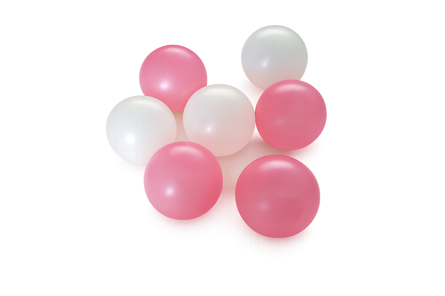 Mini-Gelee- Gelatinekugeln Weiß-Rosa – 7 Stück essbare Tortendeko